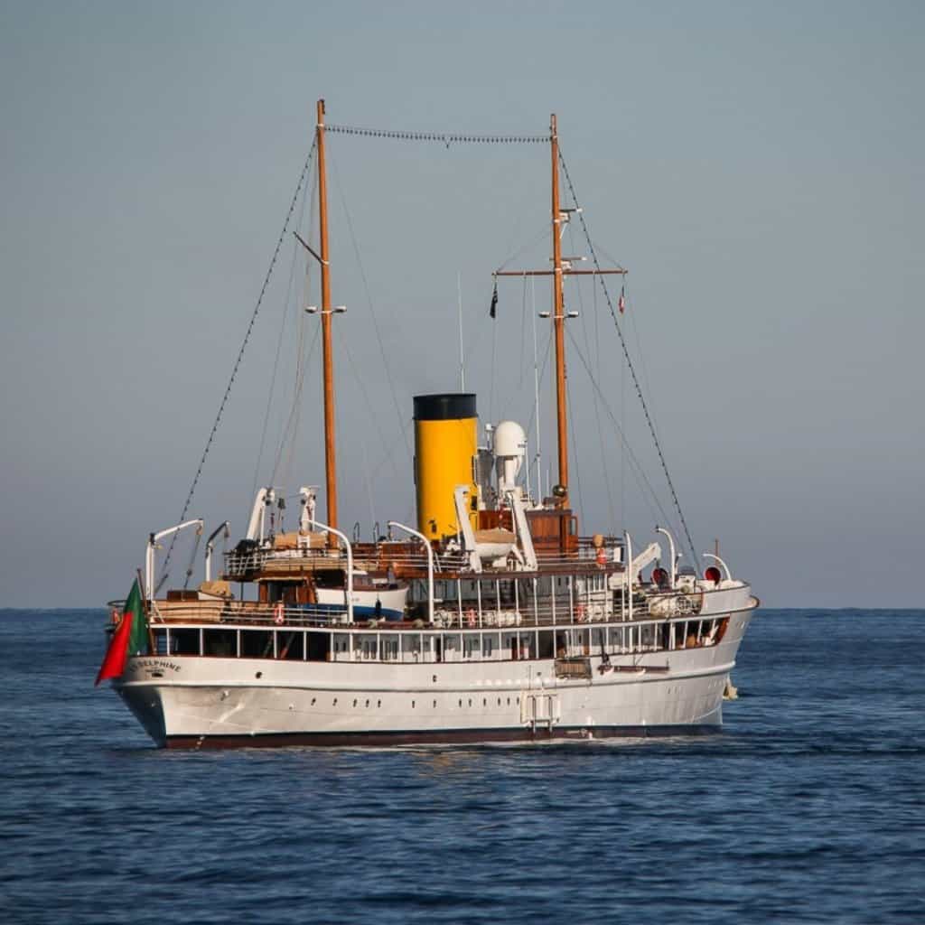 ss delphine yacht front side