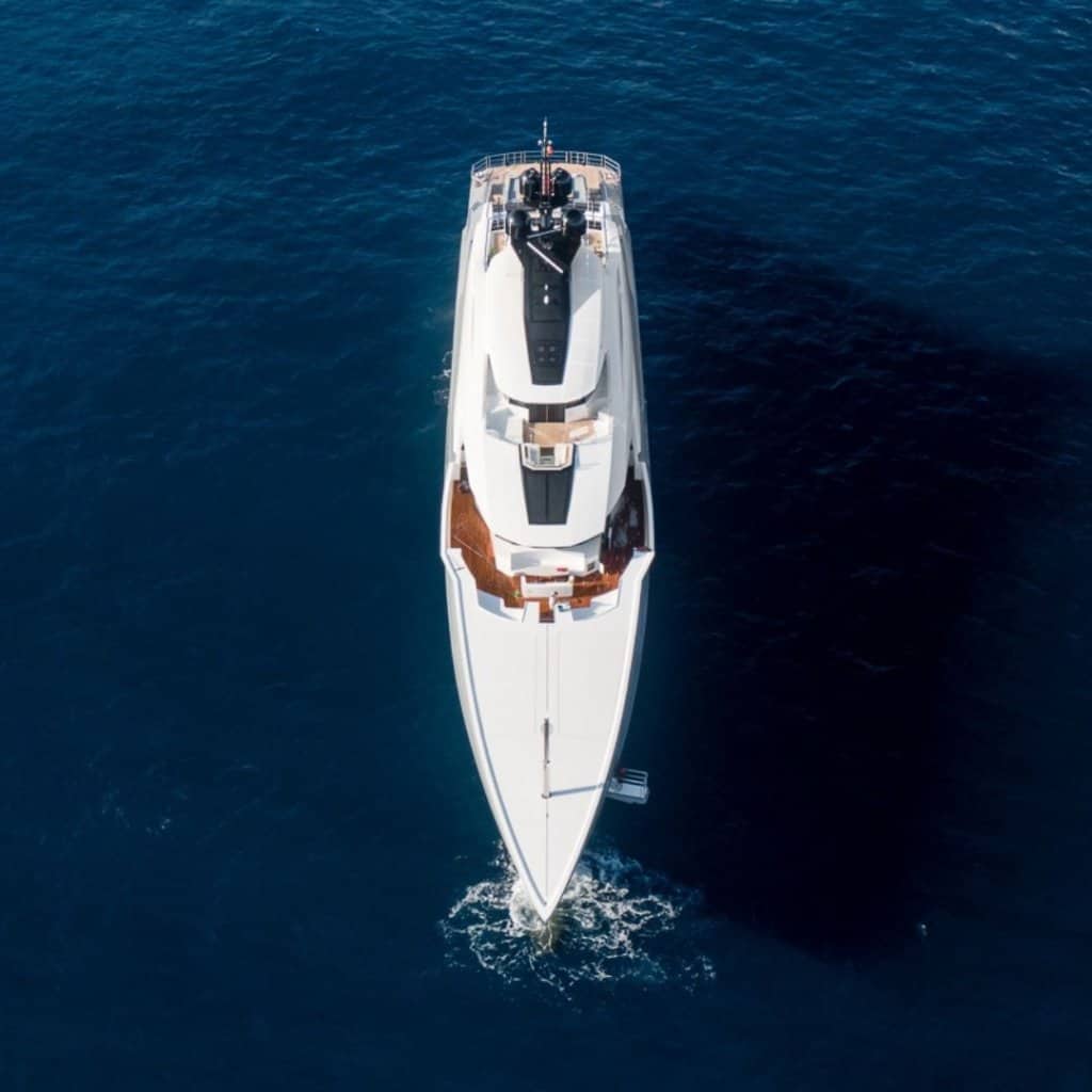 tatiana yacht front drone image