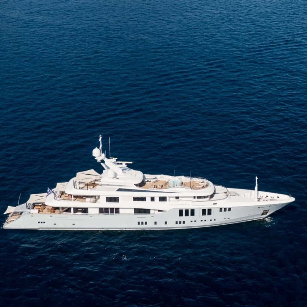 odessa ii yacht drone view