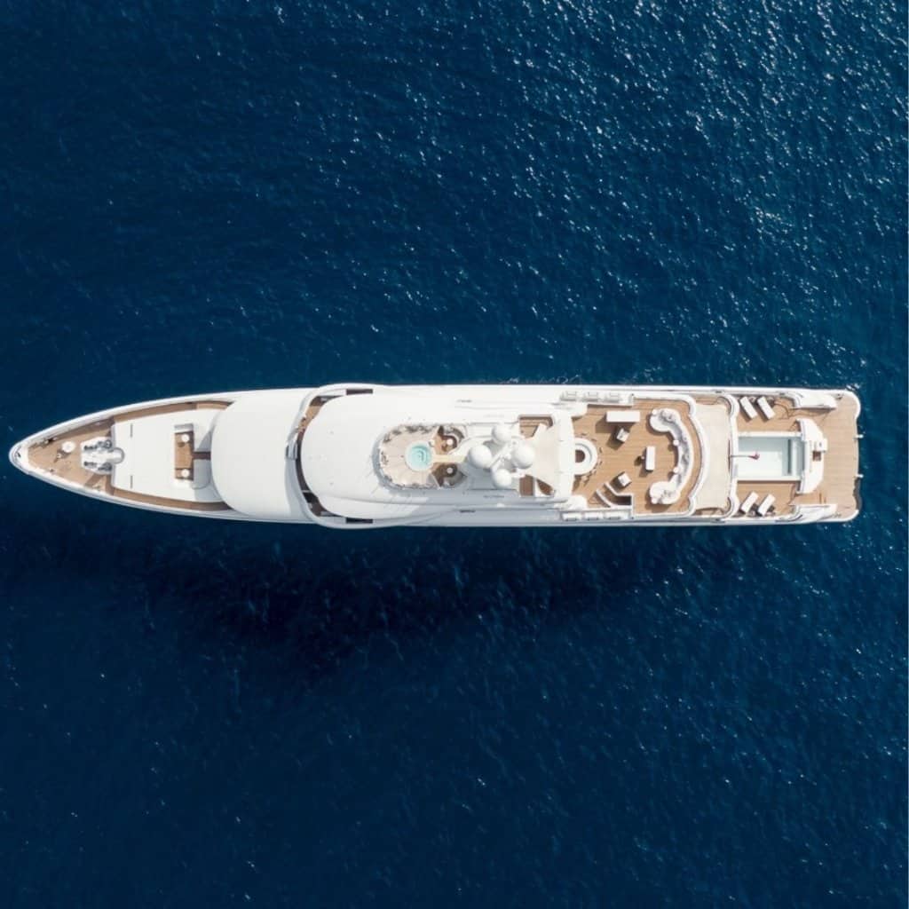 sixth sense yacht drone view