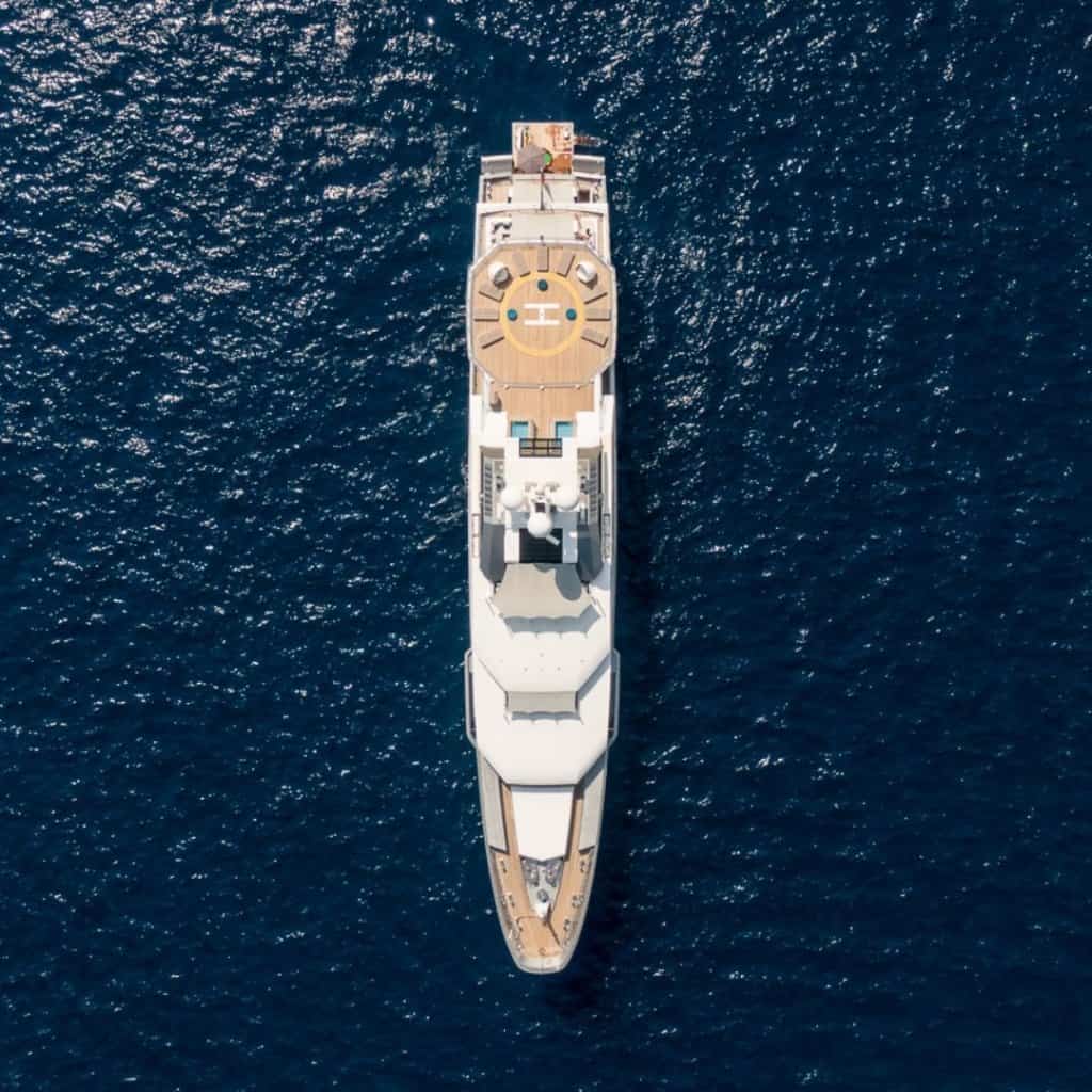 stella maris yacht drone camera image