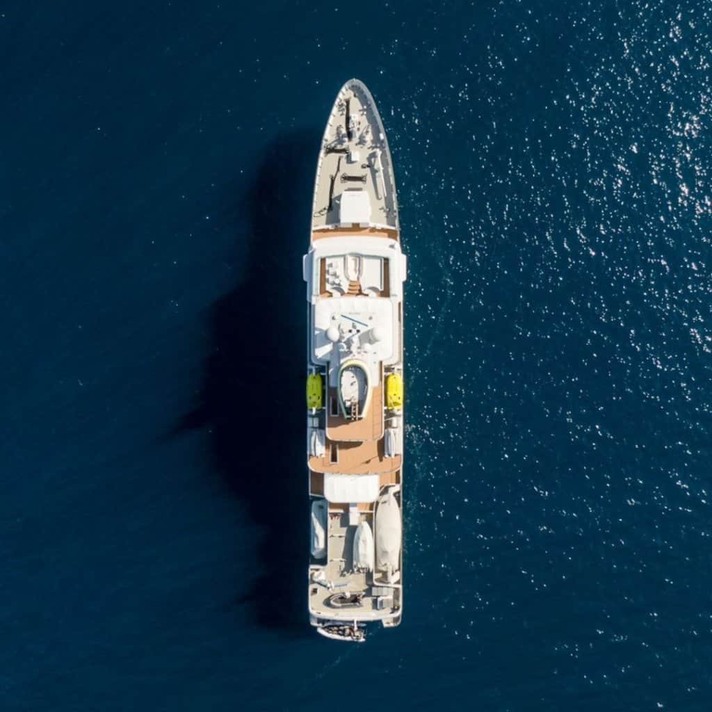superyacht yersin drone image