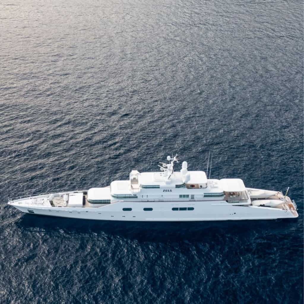 zeus yacht drone view