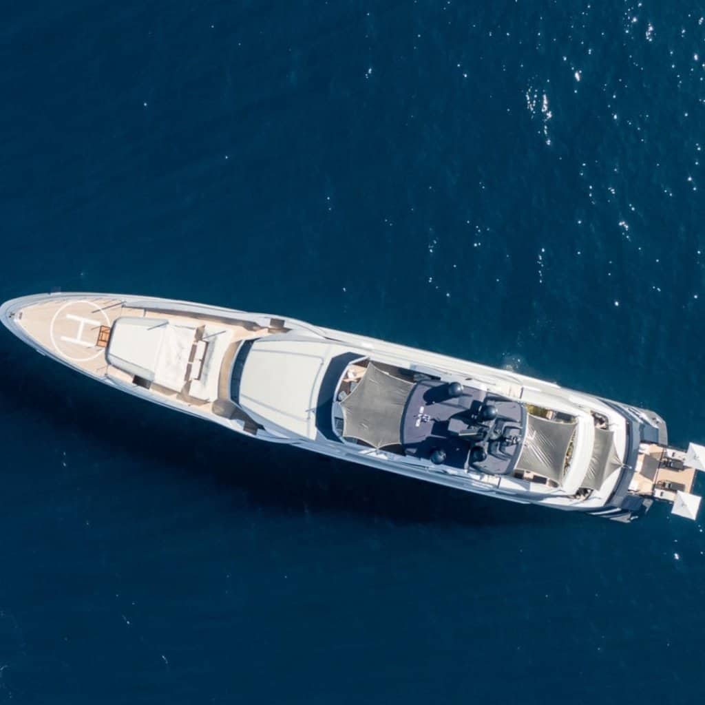 sarastar yacht drone camera view