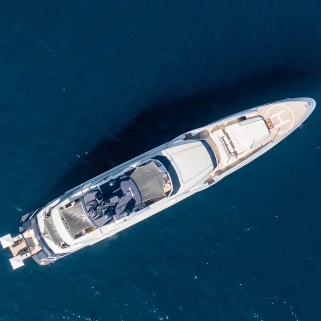 sarastar yacht drone image