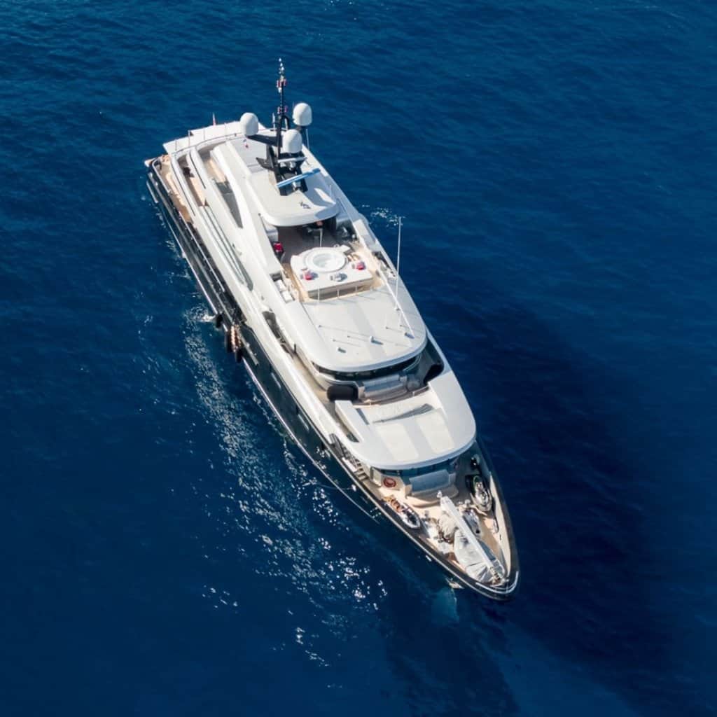 yacht slipstream drone camera image