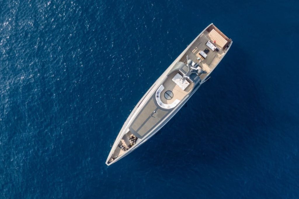 ocean saphire yacht drone overhead