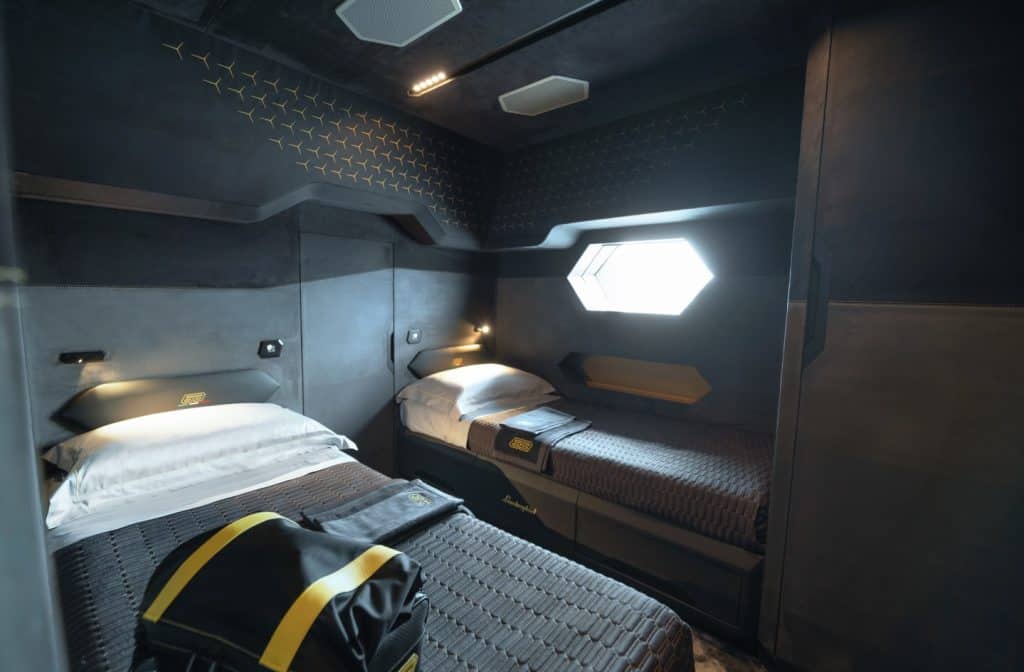Tecnomar for Lamborghini 63 interior twin guest cabin